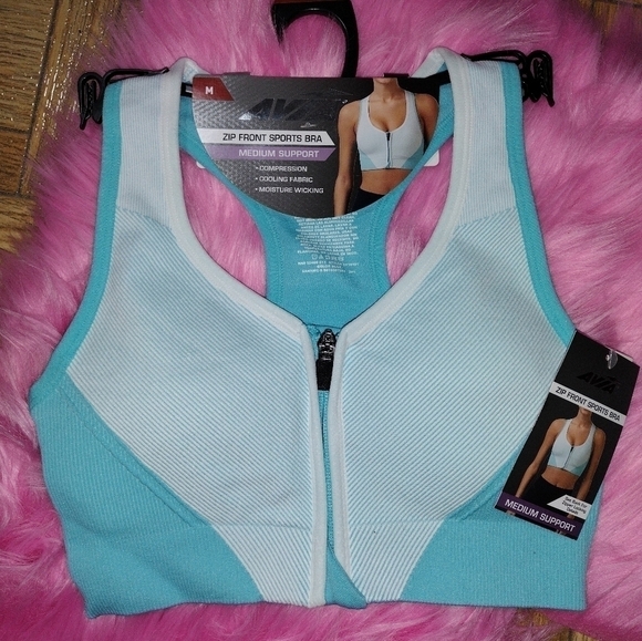 AVIA woman's seamless zip front sport‎ bra - Picture 1 of 4
